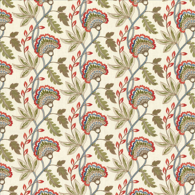 Flourishing Coral by Kasmir Designer Fabric 1468 73% Polyester
27% Cotton
 INDIA </p><p>Repeat: Horizontal: 17 inches and Vertical: 9 3/8 inches 54 - Swanky Fabrics -