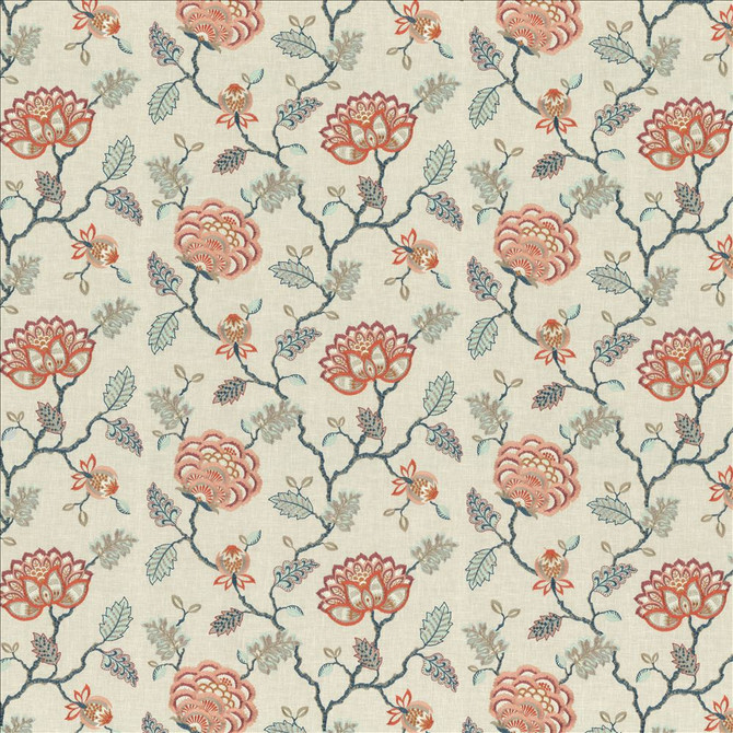 Grand Bouquet Sorbet by Kasmir Designer Fabric 1468 52% Polyester
48% Cotton
 INDIA </p><p>Repeat: Horizontal: 17 inches and Vertical: 12 4/8 inches 51 - Swanky Fabrics -