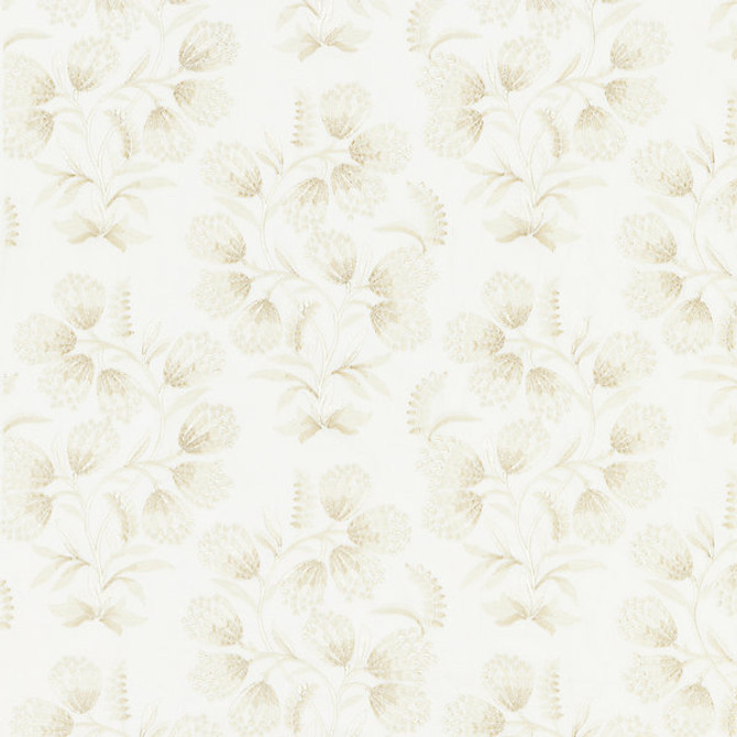 Hana Embroidery/Oat 27233-001 by Scalamandre Designer Fabric PACIFICA 42% LINEN 27% COTTON 20% VISCOSE 11% SPUN POLYESTER INDIA MEDIUM DUTY Horizontal: 15" and Vertical: 16.75" 54.25" - Swanky Fabrics -