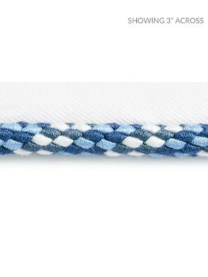Obi Cord Newport Blue SCC3170007 by Scalamandre Designer Trim PACIFICA 51% COTTON 40% FIBRANNE 9% POLYESTER CHINA MEDIUM DUTY Horizontal: 1.5" and Vertical: 0" 0.5 - Swanky Fabrics -