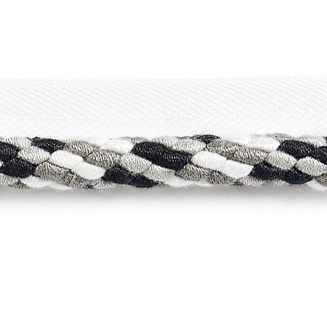 Obi Cord/Newsprint Sc 0008C317 by Scalamandre
 Designer Trim PACIFICA                                                               51% COTTON 40% FIBRANNE 9% POLYESTER CHINA MEDIUM DUTY Horizontal: 1.5" and Vertical: 0" 0.50"  - Swanky Fabrics -