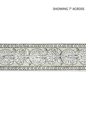 Tulsi Block Print Tape Truffle SCT33280004 by Scalamandre Designer Trim PACIFICA 100% COTTON INDIA MEDIUM DUTY Horizontal: 2.75" and Vertical: 2.25 - Swanky Fabrics -