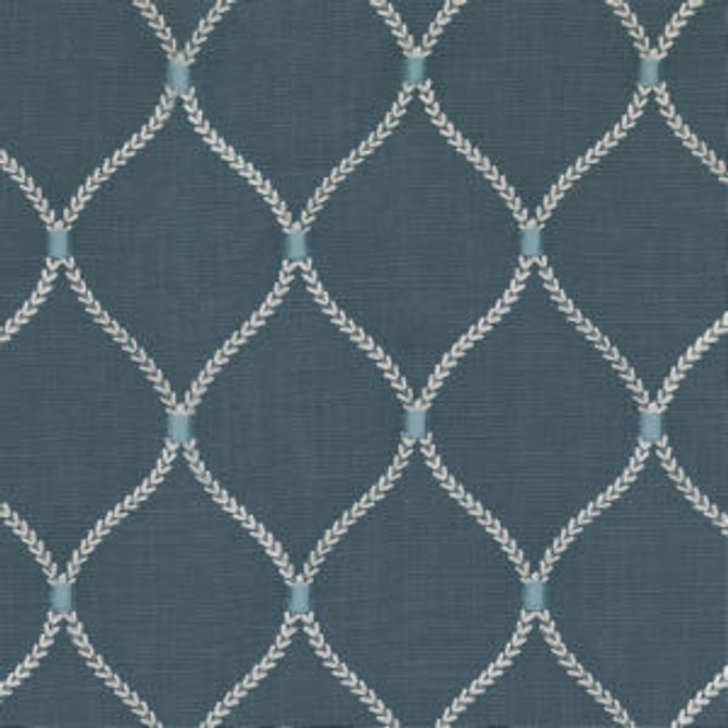 Deacon Sapphire by Norbar Designer Fabric GALLERY 50% POLYESTER / 50% COTTON INDIA 4 1/2"V - 5"H 54 - Swanky Fabrics -