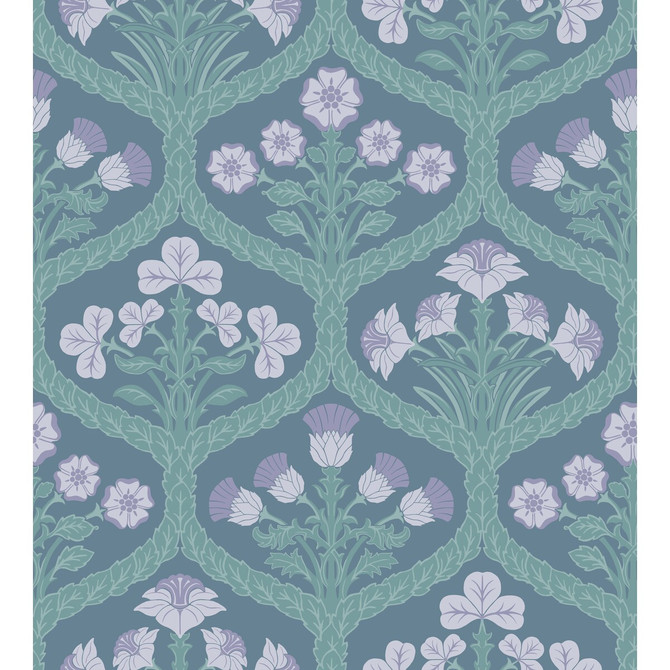 Floral Kingdom Lilac/Teal by Cole & Son Designer Wallcovering COLE & SON PEARWOOD PAPER - 100% United Kingdom - Horizontal: 27 and Vertical: 29.9 27 - Swanky Fabrics -