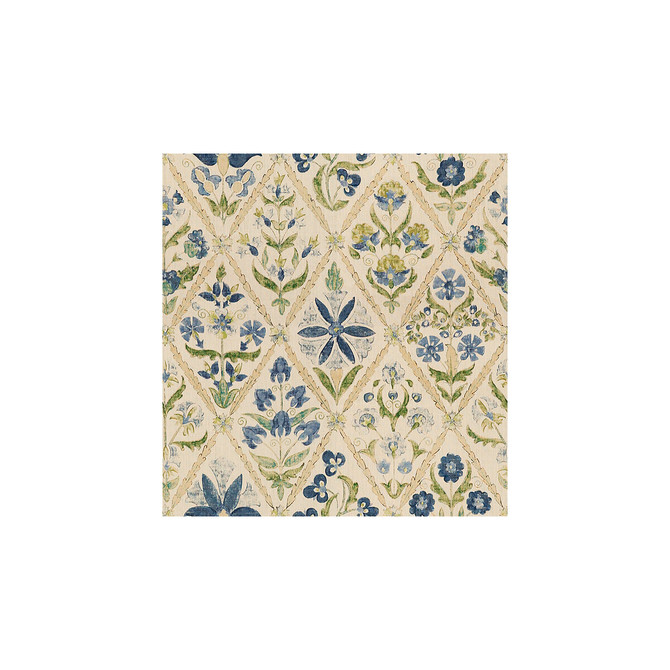 Susani Trellis Blue/Green by Lee Jofa Designer Fabric OSCAR DE LA RENTA LINEN - 100% Thailand MEDIUM Horizontal: 27 and Vertical: 28.5 54 - Swanky Fabrics -