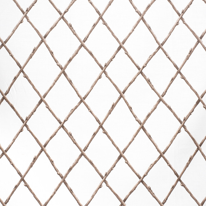 Bare Twig Trellis Bro/Whi by Lee Jofa Designer Fabric PAOLO MOSCHINO FABRICS LINEN - 67%;COTTON - 33% United Kingdom HEAVY Horizontal: 22.05 and Vertical: 15.35 53.94 - Swanky Fabrics -