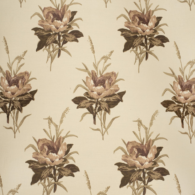 Melba Flower Plum/Ecru by Lee Jofa Designer Fabric PAOLO MOSCHINO FABRICS LINEN - 67%;COTTON - 33% United Kingdom HEAVY Horizontal: 16.14 and Vertical: 25.59 50 - Swanky Fabrics -