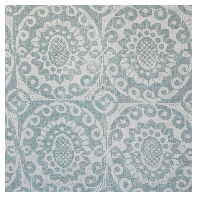 Pineapple On Oyster Aqua by Lee Jofa Designer Fabric BLITHFIELD LINEN - 100% United Kingdom Horizontal: 17.73 and Vertical: 31 53 - Swanky Fabrics -