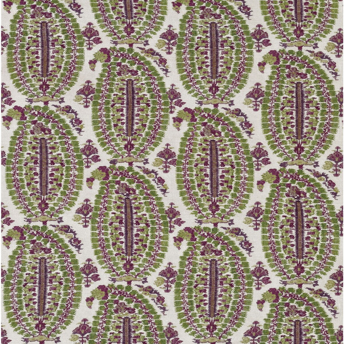 Anoushka Plum/Green by Lee Jofa Designer Fabric BLITHFIELD LINEN - 51%;COTTON - 49% Italy MEDIUM Horizontal: 13.39 and Vertical: 20.08 53.54 - Swanky Fabrics -
