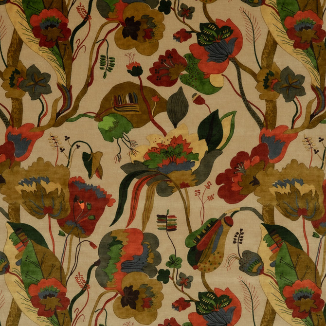 California Velvet Red/Cream by G P & J Baker Designer Fabric SIGNATURE VELVETS VISCOSE - 60%;COTTON - 30%;POLYESTER - 10% Italy - Horizontal: 26.989 and Vertical: 28.368 53.978 - Swanky Fabrics -