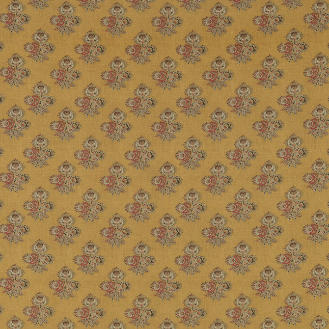 Poppy Paisley Ochre by G P & J Baker Designer Fabric COROMANDEL SMALL PRINTS VISCOSE - 82%;LINEN - 18% United Kingdom Horizontal: 5.4372 and Vertical: 5.91 54.372 - Swanky Fabrics -