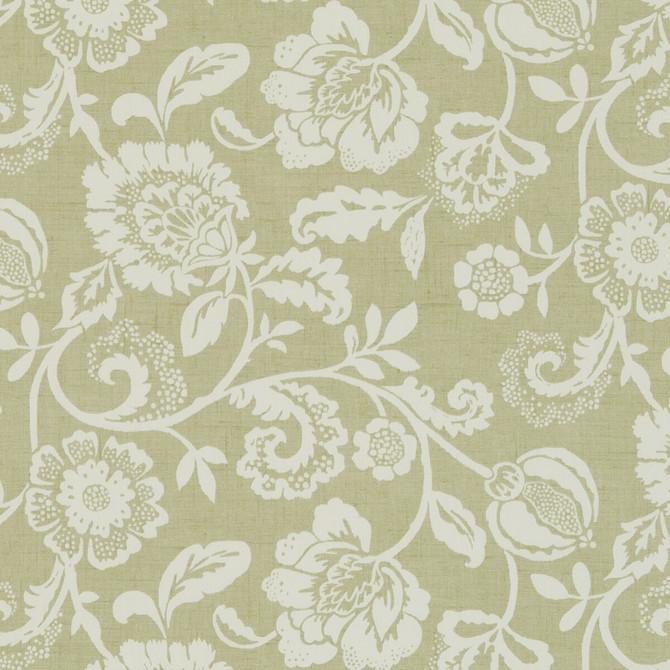 Eliza Sage by Clarke And Clarke Designer Fabric CLARKE & CLARKE GENEVIEVE COTTON - 100% United Kingdom MEDIUM Horizontal: and Vertical: 55.125 - Swanky Fabrics -