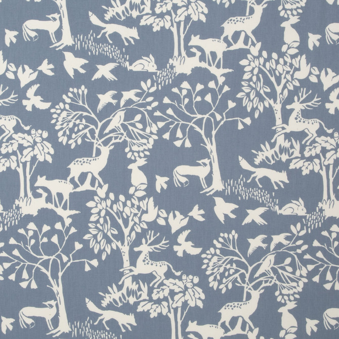 Vilda Chambray by Clarke And Clarke Designer Fabric CLARKE & CLARKE WILDERNESS COTTON - 100% United Kingdom MEDIUM Horizontal: 26.97 and Vertical: 25.2 54 - Swanky Fabrics -