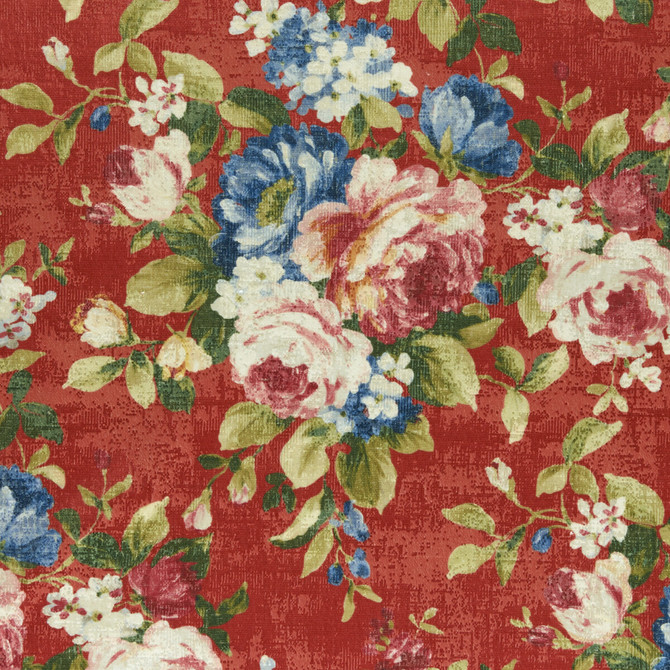 Emeline Rouge by Clarke And Clarke Designer Fabric CLARKE & CLARKE COLONY COTTON - 57.7%;VISCOSE - 42.3% Spain HEAVY Horizontal: 27.56 and Vertical: 25.2 54 - Swanky Fabrics -