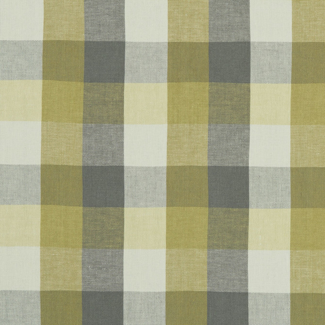 Austin Check Citron/Natural by Clarke And Clarke Designer Fabric CLARKE & CLARKE CASTLE GARDEN LINEN - 100% Turkey HEAVY Horizontal: 6.89 and Vertical: 7.68 53 - Swanky Fabrics -