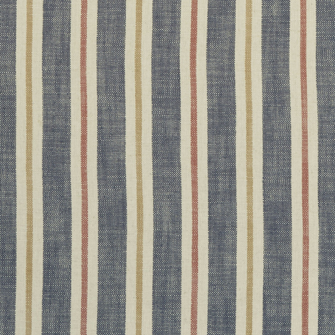 Sackville Stripe Midnight/Spice by Clarke And Clarke Designer Fabric CLARKE & CLARKE CASTLE GARDEN VISCOSE - 80%;LINEN - 20% Turkey HEAVY Horizontal: 4.33 and Vertical: 0 54 - Swanky Fabrics -