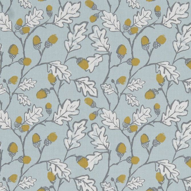 Acorn Trail Duckegg by Clarke And Clarke Designer Fabric CLARKE & CLARKE LAND & SEA COTTON - 100% Turkey MEDIUM Horizontal: 6.77 and Vertical: 6.3 54 - Swanky Fabrics -