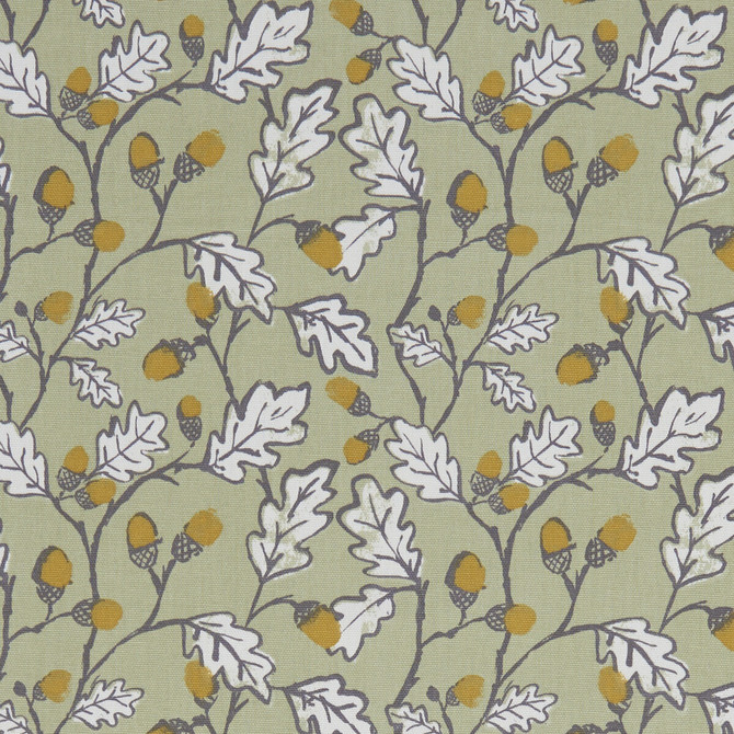 Acorn Trail Sage by Clarke And Clarke Designer Fabric CLARKE & CLARKE LAND & SEA COTTON - 100% Turkey MEDIUM Horizontal: 6.77 and Vertical: 6.3 54 - Swanky Fabrics -