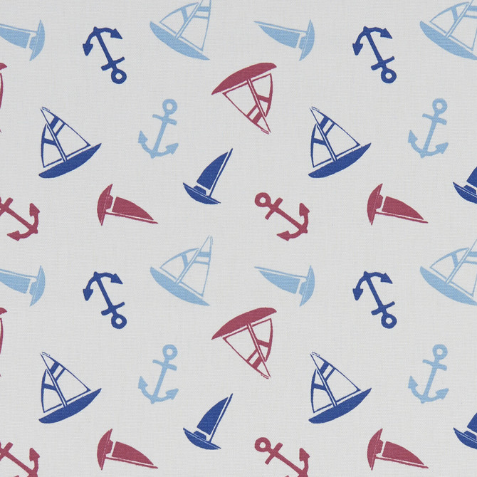 Ahoy Marine by Clarke And Clarke Designer Fabric CLARKE & CLARKE LAND & SEA COTTON - 100% Turkey MEDIUM Horizontal: 6.77 and Vertical: 6.3 54 - Swanky Fabrics -