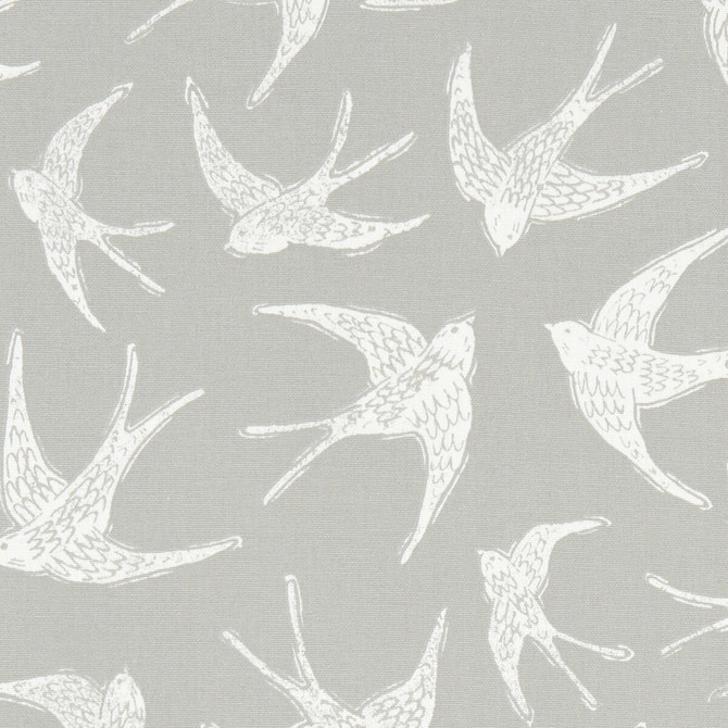 Fly Away Grey by Clarke And Clarke Designer Fabric CLARKE & CLARKE LAND & SEA COTTON - 100% Turkey MEDIUM Horizontal: 17.99 and Vertical: 24.8 54 - Swanky Fabrics -