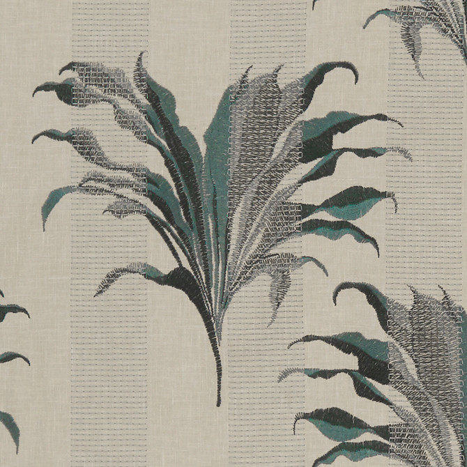 Palma Kingfisher by Clarke And Clarke Designer Fabric CLARKE & CLARKE EXOTICA POLYESTER - 52%;COTTON - 48% India - Horizontal: 17 and Vertical: 12.875 54 - Swanky Fabrics -