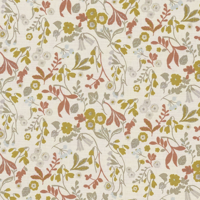 Ashbee Ochre by Clarke And Clarke Designer Fabric CLARKE & CLARKE SHERWOOD COTTON - 100% Turkey MEDIUM Horizontal: and Vertical: 54 - Swanky Fabrics -