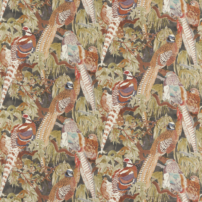 Game Birds Linen Charcoal by Mulberry Fabric Mulberry Fabric Game Birds Linen CharcoalFabric MODERN COUNTRY I LINEN - 100% Austria </p><p>Repeat: H: 28.762, V: 24.428 58.312 - Fabric Carolina -