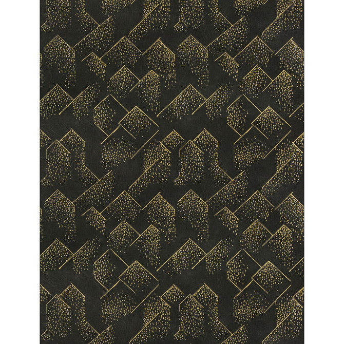Brink Paper Gold/Onyx by Groundworks Designer Wallcovering KELLY WEARSTLER WALLPAPERS III CELLULOSE - 100% United States - Horizontal: 27 and Vertical: 32.5 27 - Swanky Fabrics -