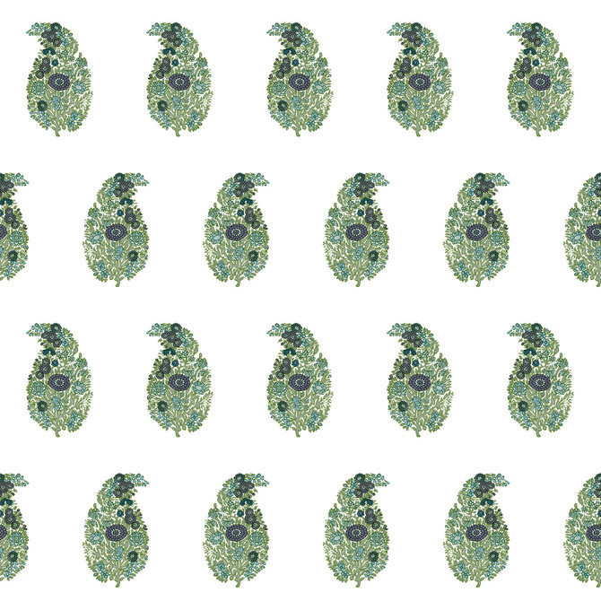 Tarsila Wp Azul/Verde by Gaston Y Daniela Designer Wallcovering LORENZO CASTILLO V PAPER - 100% Spain Horizontal: 0 and Vertical: 10.4 20.8 - Swanky Fabrics -