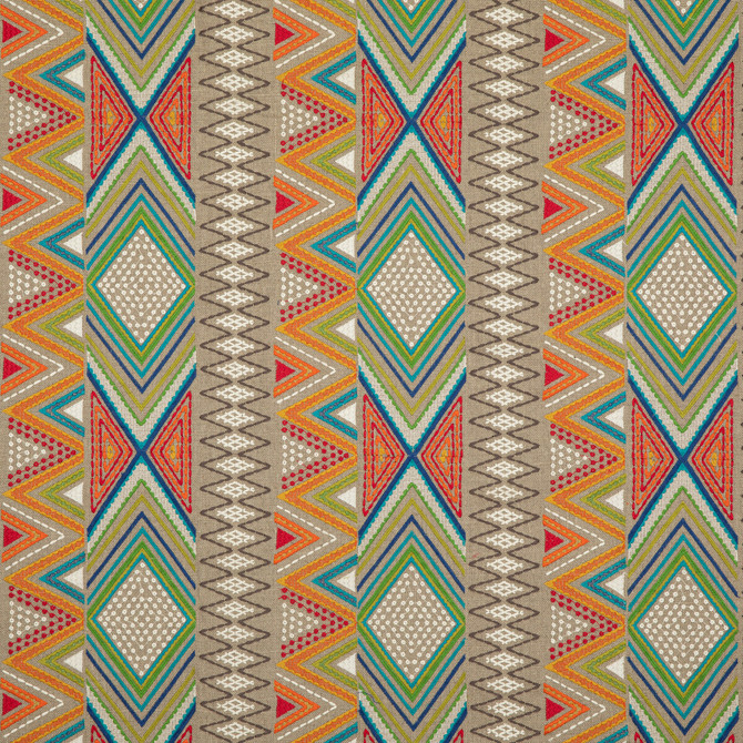 Fiesta Multi by Baker Lifestyle Designer Fabric FIESTA LINEN - 75%;POLYESTER - 25% India - Horizontal: 12.214 and Vertical: 14.972 48.856 - Swanky Fabrics -