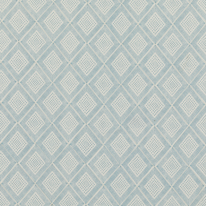 Block Trellis Aqua by Baker Lifestyle Designer Fabric BLOCK PARTY COTTON - 59%;LINEN - 41% India - Horizontal: 5.122 and Vertical: 5.91 52.796 - Swanky Fabrics -
