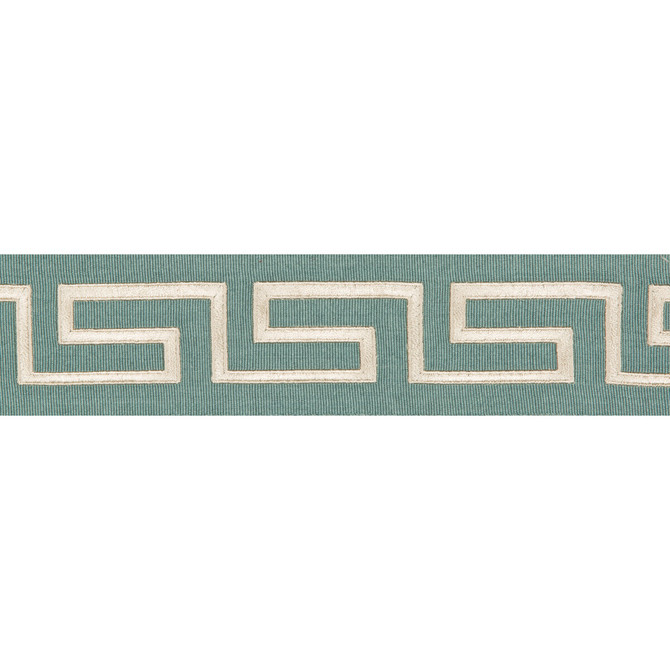 Keystone Border Jade by Kravet Couture Designer Trim BRAIDS BANDS & BORDERS COTTON - 91%;RAYON - 9% India Horizontal: and Vertical: 1.95 - Swanky Fabrics -