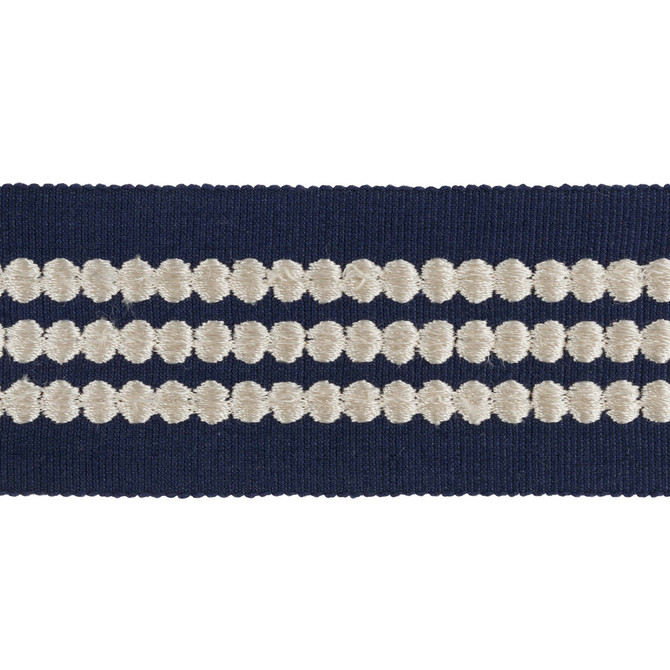 Triple Dot Navy by Kravet Design Designer Trim KATE SPADE COLLECTION COTTON - 85%;RAYON - 15% India Horizontal: and Vertical: 1.5 - Swanky Fabrics -
