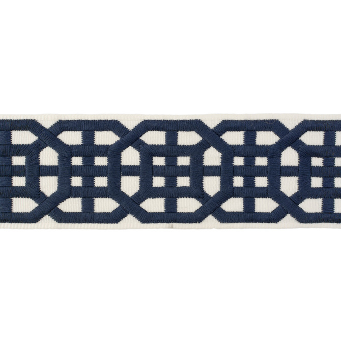Avignon Tape Navy by Lee Jofa Designer Trim SUZANNE KASLER COLLECTION II RAYON - 63.6%;POLYESTER - 36.4% India - Horizontal: 2.4 and Vertical: 3.6 2.5 - Swanky Fabrics -