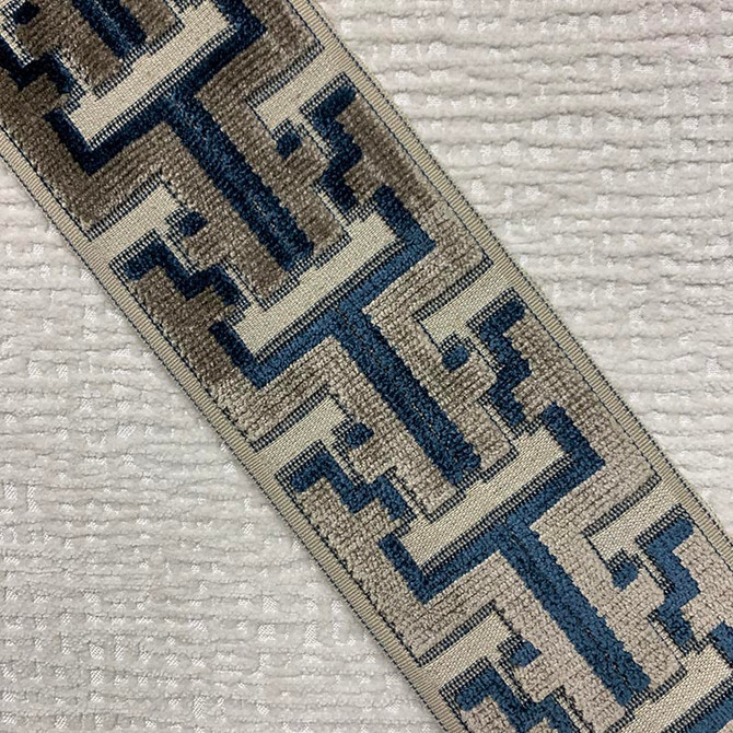 Banks Tape Battleship by Magnolia Designer Trim - 31Poly/58Ray/11Lin China Horizontal: and Vertical: 3.5 - Swanky Fabrics -