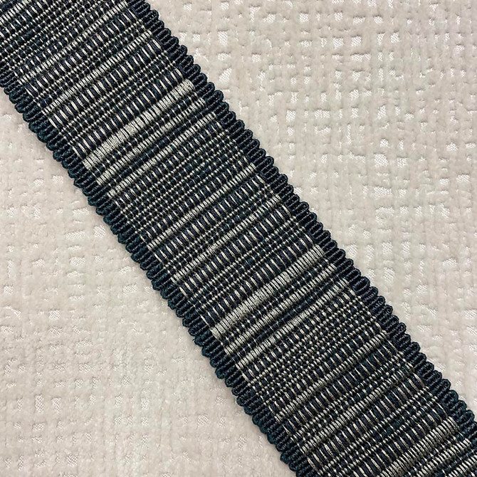 Reese Tape Marine by Magnolia Designer Trim - 64Cot/26Ray/5Lin/5Met China Horizontal: and Vertical: 2.5 - Swanky Fabrics -