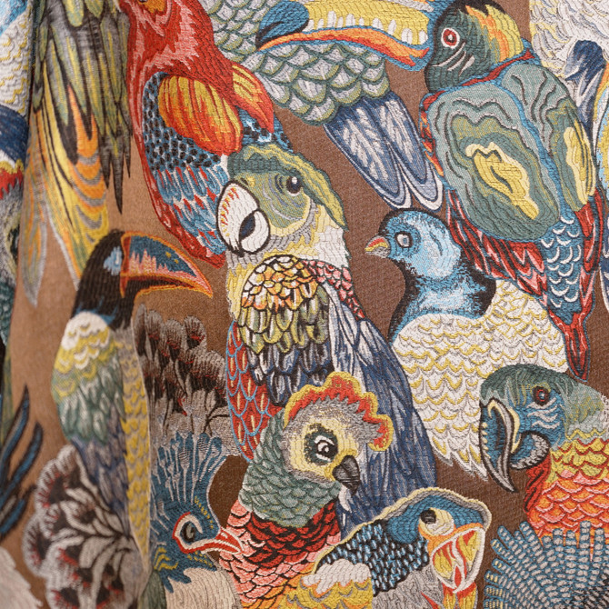 Parrots 65Sj101 by JF Designer Fabric JF Studio 85% Viscose, 15% Polyester Turkey 10000 Horizontal: 27.5 and Vertical: 21 55 - Swanky Fabrics -