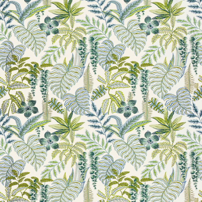 7806-49 Tropicale Seaglass by Bassett Mcnab Designer Fabric BASSETT MCNAB SIGNATURE 100%COT %VEMB INDIA Horizontal: 26 and Vertical: 30 52.75 in - Swanky Fabrics -
