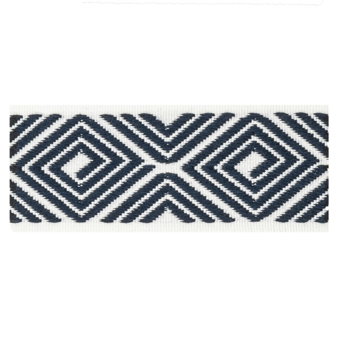 Petty 1 Indigo by Stout Designer Trim VISIONS OF COLOR TRIM 83%SVI 17%POL TURKEY Horizontal: 2.250 and Vertical: 0.000 1.62 in - Swanky Fabrics -