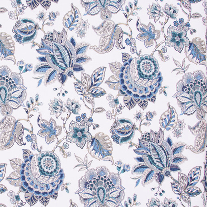 Any Tradition Marine by Carole Designer Fabric Bluebird 100% Cotton Spain Passes 30,000 Double Rubs Wyzenbeek Horizontal: 27" and Vertical: 27" V 54" - Swanky Fabrics -