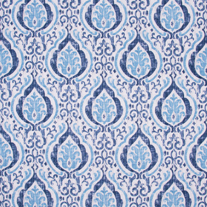 Be Brave Sapphire by Carole Designer Fabric Bluebird 100% Cotton- Soil Repellent China Passes 27,000 Double Rubs Wyzenbeek Horizontal: 13 1/2" D and Vertical: 18" V 56" - Swanky Fabrics -