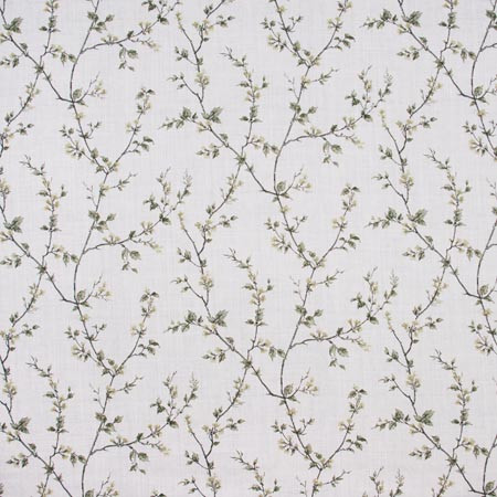 Budding Vine Moonlight by Carole Designer Fabric ONYX & IVORY 90% Cotton, 10% Linen Pakistan Passes 15,000 Double Rubs Wyzenbeek </p><p>Repeat: 18" V, 18" H HD 58" - Swanky Fabrics -