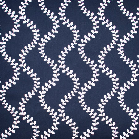 Come To Life Navy by Carole Designer Fabric Bluebird 100% Cotton India 7 5/8" V, 13" H 52" - Swanky Fabrics -