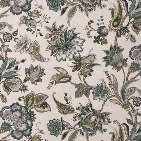 Cold Morning Haze by Carole Designer Fabric Lemongrass 90% Cotton, 5% Rayon, 5% Linen-SSR Printed & Finished in USA Passes 15,000 Double Rubs Wyzenbeek 27" V, 27" H HD 54" - Swanky Fabrics -