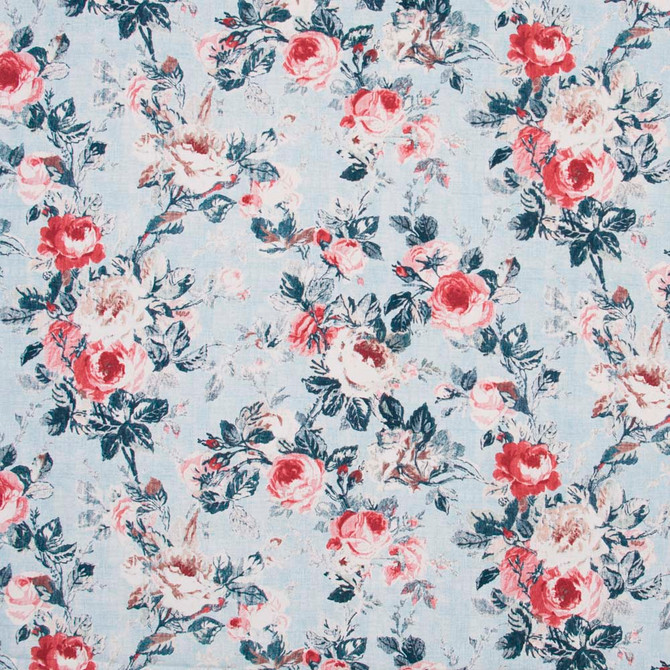 Anniversary Dance Chambray by Carole Designer Fabric Red Sea 80% Cotton, 20% Linen China 51,000 Wyzenbeek Double Rubs Horizontal: 27 and Vertical: 25.25 54 - Swanky Fabrics -