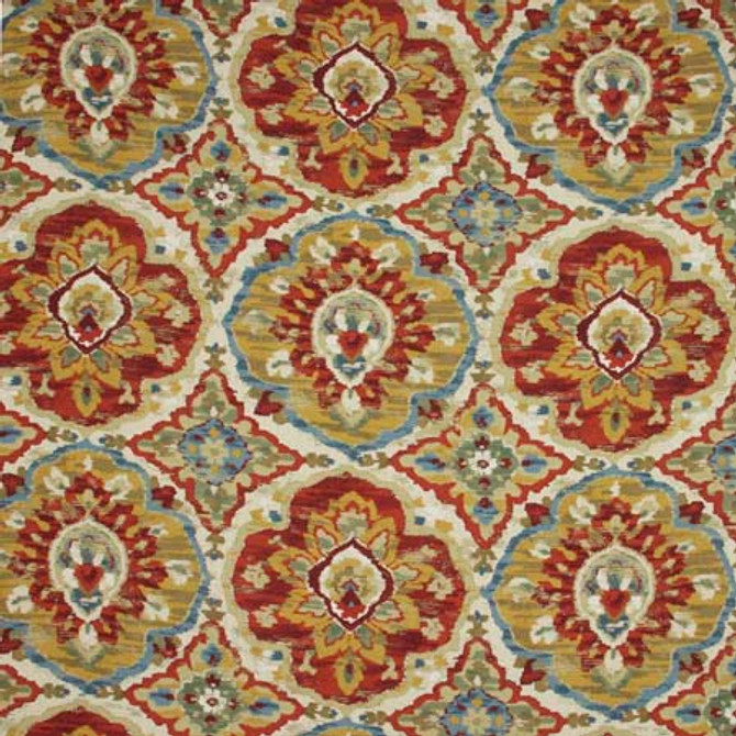 Culture Harvest by Carole Designer Fabric Golden Sunrise,Red Sea 67% Viscose, 33% Linen Spain 27" V, 27" H 54" - Swanky Fabrics -