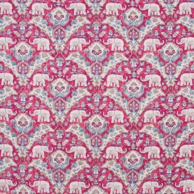 Elephant Parade Vintage Rose by Carole Designer Fabric Jungle Safari 55% Linen, 45% Viscose-Soil Release S Korea Passes 27,000 Double Rubs Wyzenbeek 13 1/2" V, 13 1/2"H 54" - Swanky Fabrics -