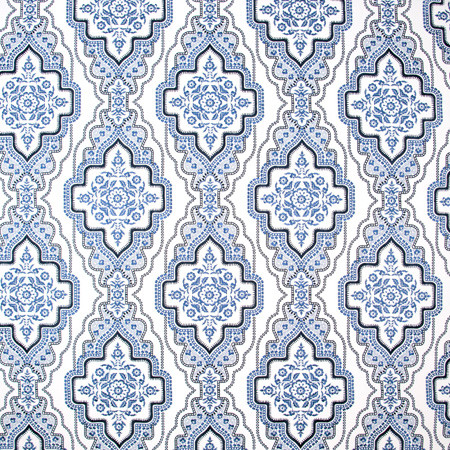 Earned Admiration Cobalt by Carole Designer Fabric Blue Forest 76% Polyester, 24% Cotton India Passes 51,000 Double Rubs Wyzenbeek Horizontal: 17 1/2" and Vertical: 18 3/4" V 52" - Swanky Fabrics -