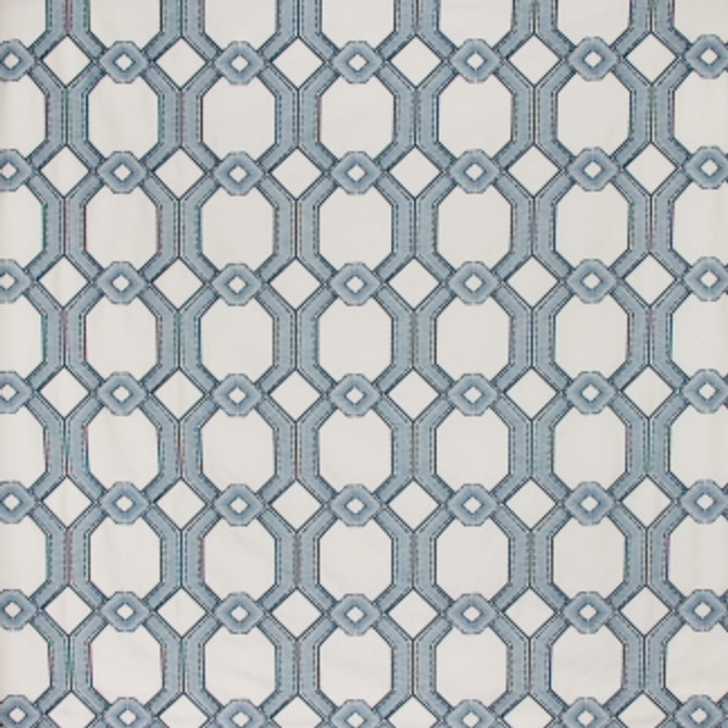 Graceful Gate Delft by Carole Designer Fabric French Navy 100% Polyester India N/A Horizontal: 6 3/4" and Vertical: 6 1/2" V 54" - Swanky Fabrics -