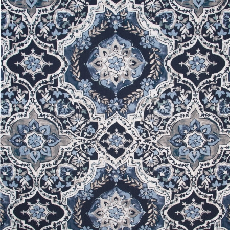 Granite Springs Navy by Carole Designer Fabric BREATHTAKING 100% Polyester China 27" V, 27" H 55" - Swanky Fabrics -